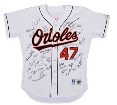 1999 Baltimore Orioles Game Used Team Signed Home Jersey (39 signatures incl Ripken)